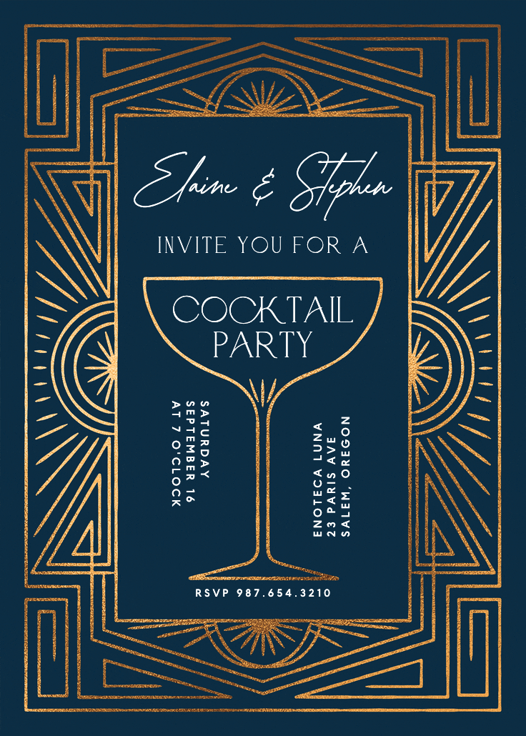 Stylish soiree - cocktail party invitation